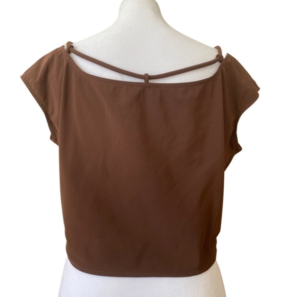 - Brown crop top/ size 48/ unique top - Picture 2 of 7